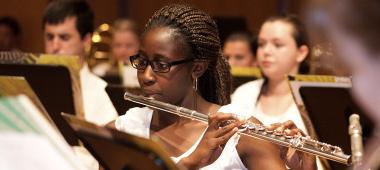 Woman playing flute